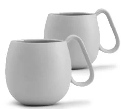 Lot De 2 Tasses En Porcelaine Light Grey Nina 28cl - Viva Scandinavia
