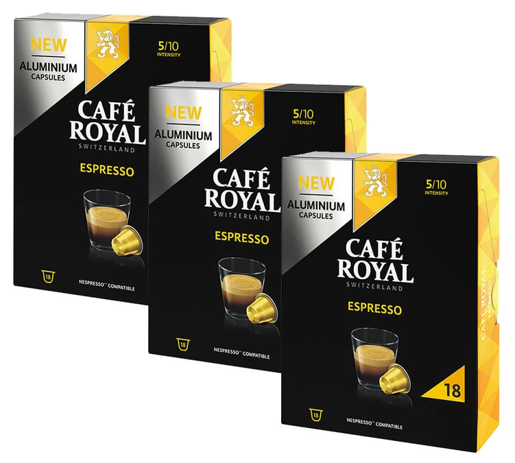 Pack 54 Capsules Espresso - Compatible Nespresso® - CAFE ROYAL 1 Pack 54 Capsules Espresso - Compatible Nespresso® - CAFE ROYAL
