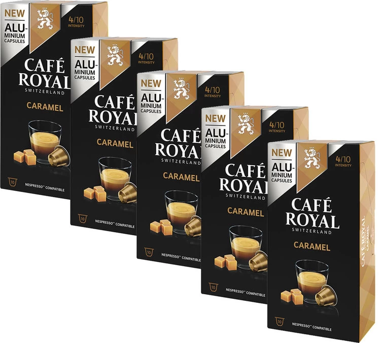 Pack 50 Capsules Café Caramel - Compatibles Nespresso® - Café Royal 1 Pack 50 Capsules Café Caramel - Compatibles Nespresso® - Café Royal