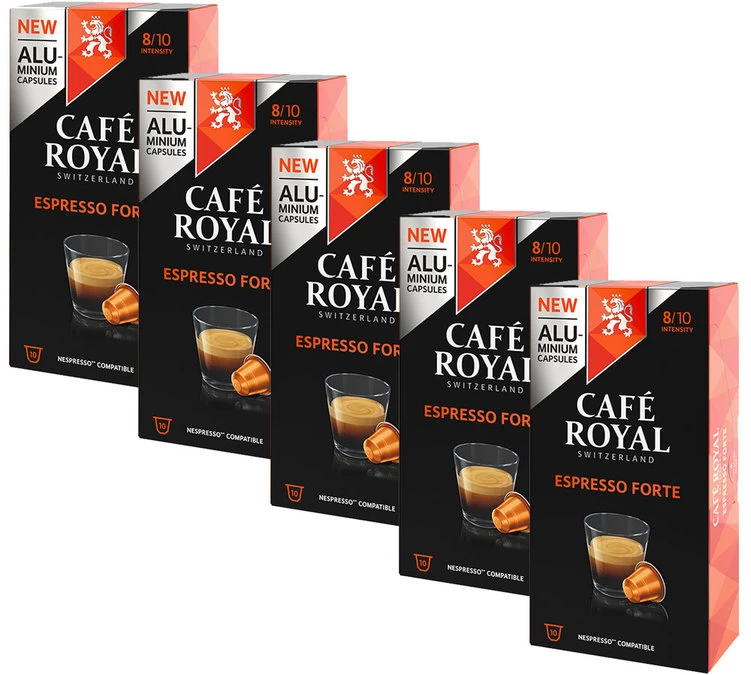Pack 50 Capsules Espresso Forte - Compatible Nespresso® - CAFE ROYAL 1 Pack 50 Capsules Espresso Forte - Compatible Nespresso® - CAFE ROYAL