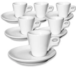 6 Tasses Expresso Et Sous-tasses Porcelaine 7 Cl Giotto - Ancap
