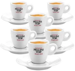6 Tasses Et Sous Tasses à Café En Porcelaine - 6 Cl - PELLINI TOP