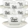 6 Tasses Cappuccino Et Sous-tasses Porcelaine - 17.5 Cl - Cafés Lugat