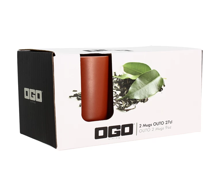 Mugs Isothermes OGO Living En Grès Paprika 20cl X2 2 Mugs Isothermes OGO Living En Grès Paprika 20cl X2 – Image 2