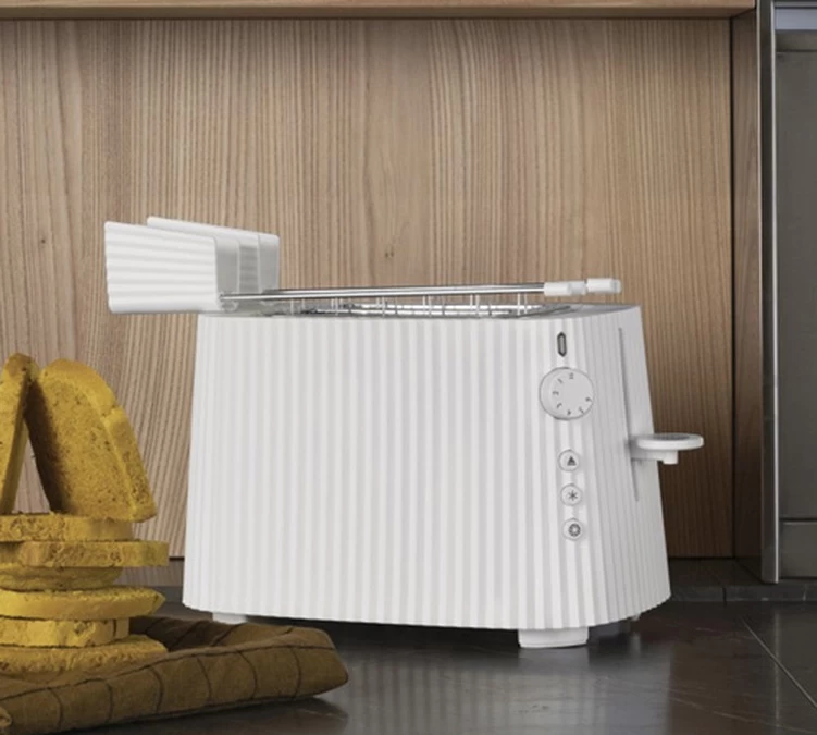 Grille-Pain électrique - 2 Fentes - Blanc Plissé- Alessi 3 Grille-Pain électrique - 2 Fentes - Blanc Plissé- Alessi – Image 3