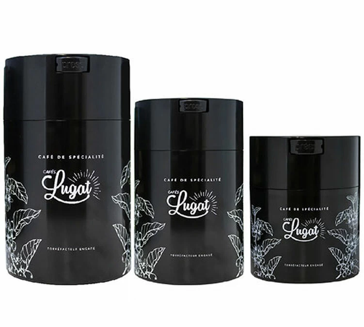 Boite Conservatrice Noire Avec Vide D'air 1kg - Cafés Lugat 2 Boite Conservatrice Noire Avec Vide D'air 1kg - Cafés Lugat – Image 2