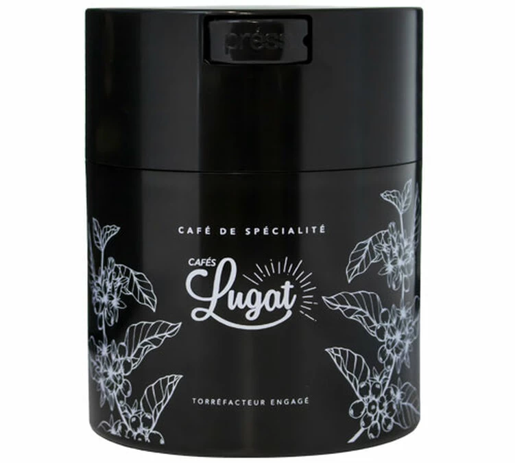Boite Conservatrice Noire Avec Vide D'air 250g - Cafés Lugat 1 Boite Conservatrice Noire Avec Vide D'air 250g - Cafés Lugat