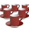6 Tasses Et Sous-tasses Espresso Bond 8 Cl Rouge - Loveramics