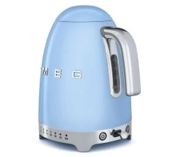 Bouilloire SMEG KLF04PBEU Bleu Azur - Température Réglable + Offre Cadeau -Cafe Lux Magasin bouil azur bouton