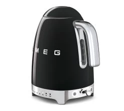 Bouilloire SMEG - Température Réglable - KLF04BLEU Noire 1,7 L + Offre Cadeau -Cafe Lux Magasin bouilloire noire vernis smeg