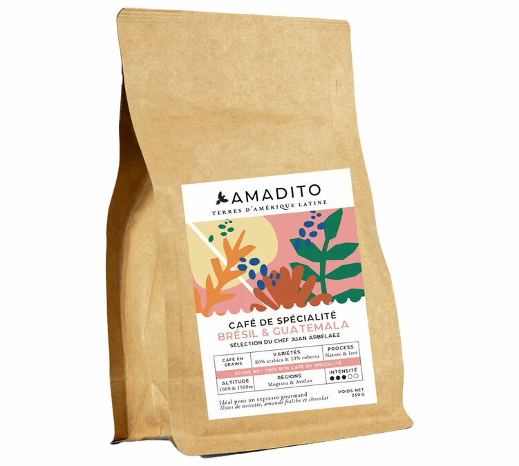 250 G Café En Grain Brésil Guatemala - AMADITO 1 250 G Café En Grain Brésil Guatemala - AMADITO