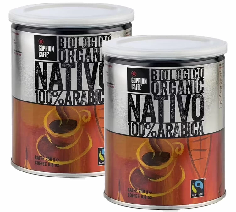 2x250 G Café En Grain Bio Nativo 100% Arabica - Goppion Caffè 1 2x250 G Café En Grain Bio Nativo 100% Arabica - Goppion Caffè