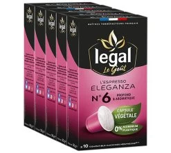 50 Capsules Végétales Espresso Eleganza - Compatible Nespresso® - CAFES LEGAL