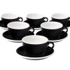 6 Tasses Cappuccino Et Sous-tasses Egg 20 Cl Black - Loveramics