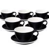 6 Tasses Café Latte Et Sous-tasses Egg 30cl Black - Loveramics