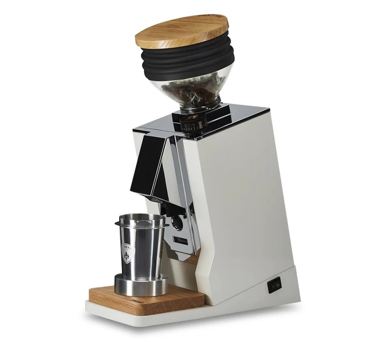 Moulin à Café EUREKA ORO Mignon Single Dose Blanc Et Bois De Chêne Avec Blow Up 1 Moulin à Café EUREKA ORO Mignon Single Dose Blanc Et Bois De Chêne Avec Blow Up