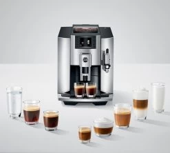 JURA E8 Chrome EB Smart Connect Offert Garantie 3 Ans -Cafe Lux Magasin expresso broyeur jura e8 chrome boissons