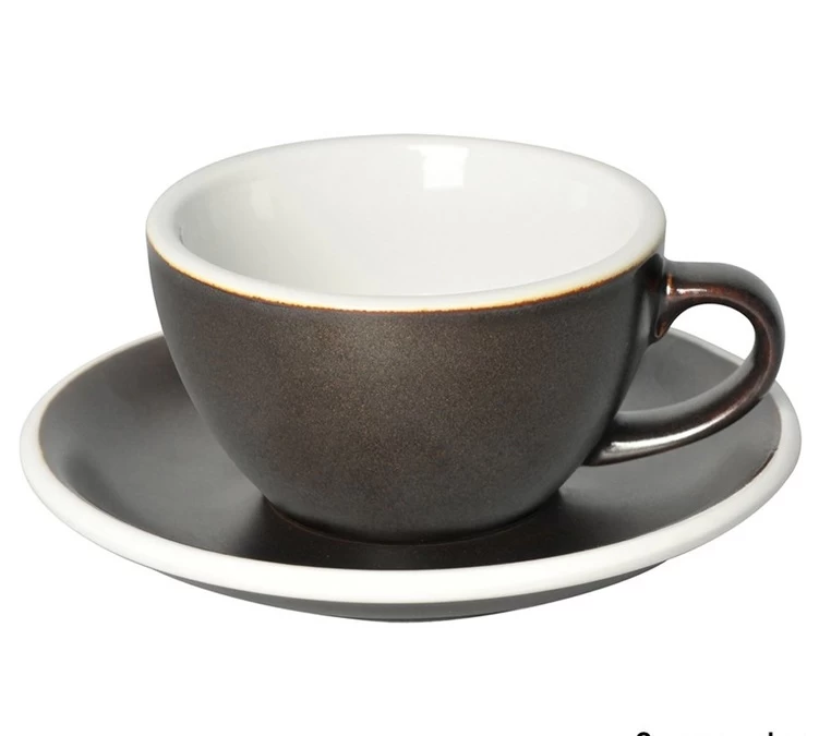 6 Tasses Cappuccino Et Sous-tasses Egg 20 Cl Gunpowder- Loveramics 2 6 Tasses Cappuccino Et Sous-tasses Egg 20 Cl Gunpowder- Loveramics – Image 2