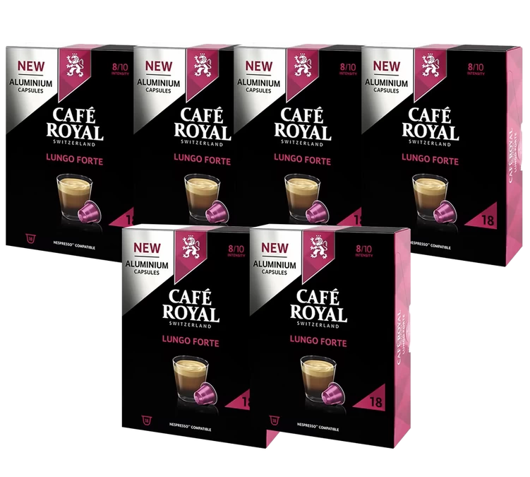 Pack 108 Capsules Lungo Forte Compatibles Nespresso® - CAFE ROYAL 1 Pack 108 Capsules Lungo Forte Compatibles Nespresso® - CAFE ROYAL