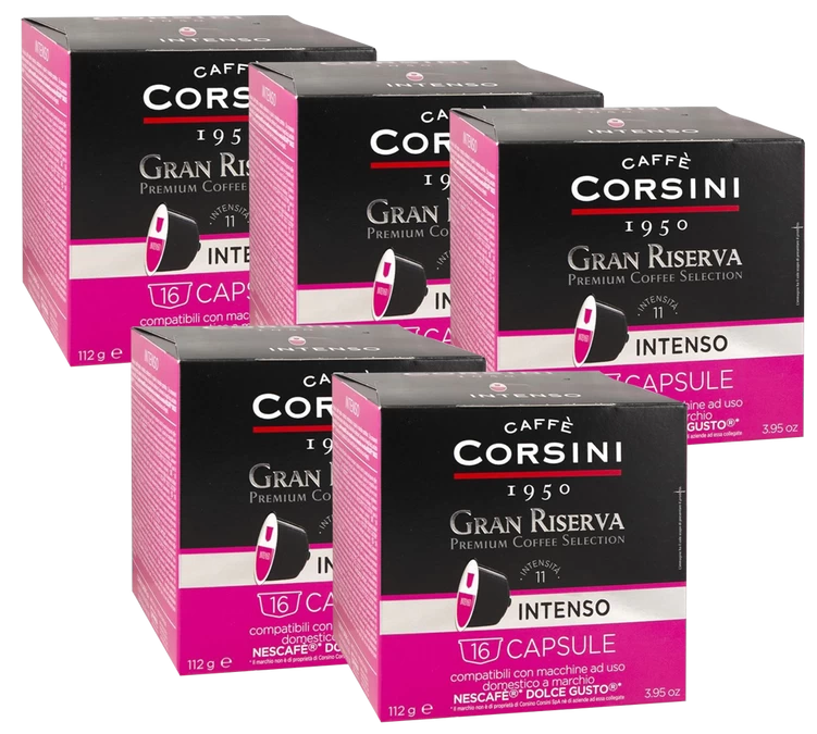 80 Capsules Nescafe® Dolce Gusto® Compatibles Gran Riserva Intenso - CAFFE CORSINI 1 80 Capsules Nescafe® Dolce Gusto® Compatibles Gran Riserva Intenso - CAFFE CORSINI