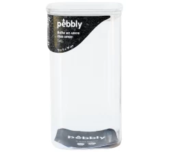 Boîte De Conservation Carrée En Verre 1.4L - PEBBLY