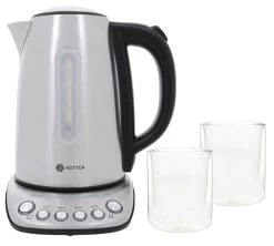 Bouilloire Kottea KT102 Température Réglable Inox 1.7L + 2 Verres Mila 25 Cl