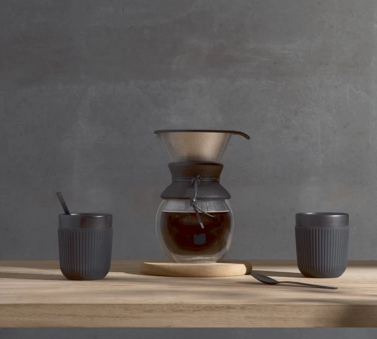 Set De 2 Mugs Douro Double Paroi - Porcelaine Noire - 10cl - BODUM 2 Set De 2 Mugs Douro Double Paroi - Porcelaine Noire - 10cl - BODUM – Image 2