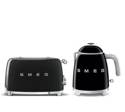 Set Petit-Déjeuner Grille-Pain TSF01BLEU Et Bouilloire KLF05BLEU Noir - SMEG