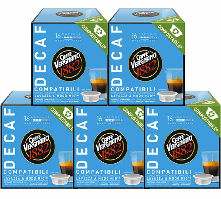 Caffè Vergnano 80 Capsules Compostables Compatibles A Modo Mio Lavazza Décaféiné - CAFFE VERGNANO 1 Caffè Vergnano 80 Capsules Compostables Compatibles A Modo Mio Lavazza Décaféiné - CAFFE VERGNANO