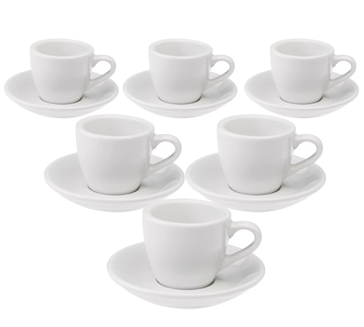 6 Tasses Espresso Et Sous-tasses Egg White Loveramics - 8 Cl 1 6 Tasses Espresso Et Sous-tasses Egg White Loveramics - 8 Cl