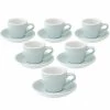 6 Tasses Espresso Et Sous-tasses Egg 8 Cl River Blue - Loveramics