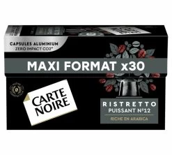 30 Capsules Compatibles Nespresso® - Ristretto Puissant N°12 - CARTE NOIRE