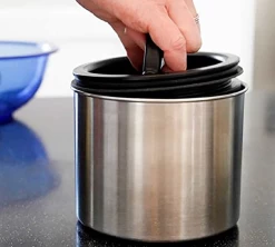 Lot 2 Boîtes Conservatrices Inox Argent Avec Vide D'air 500g Et 250g - Airscape -Cafe Lux Magasin ok 13