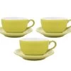 3 Tasses Et Sous Tasses Latte Bowl 25 Cl Vert - ORIGAMI