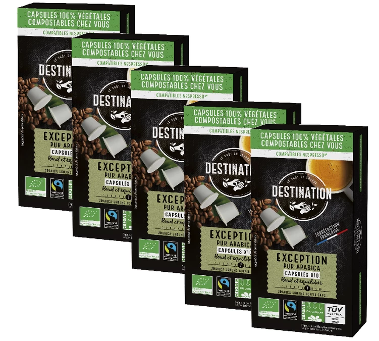 Pack 50 Capsules BIO MAX HAVELAAR Pur Arabica - Compatible Nespresso® - DESTINATION 1 Pack 50 Capsules BIO MAX HAVELAAR Pur Arabica - Compatible Nespresso® - DESTINATION