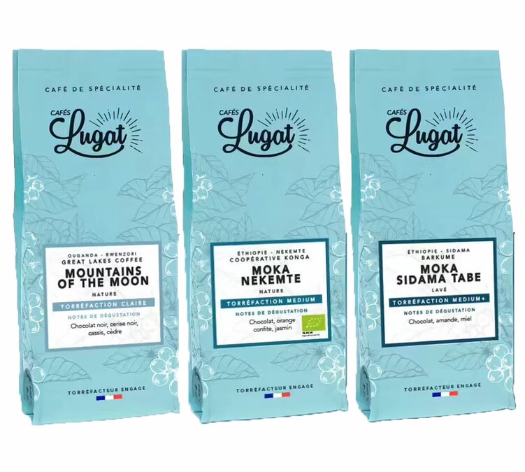 Pack Cafés En Grain Pure Origine D'Afrique - CAFES LUGAT 1 Pack Cafés En Grain Pure Origine D'Afrique - CAFES LUGAT