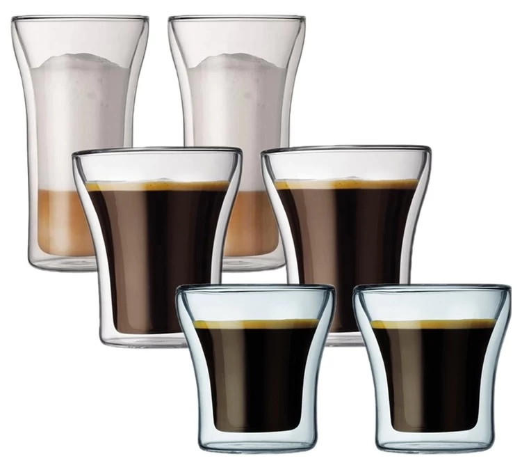 Lot De 6 Verres Double Paroi 10cl+20cl+40cl - BODUM 1 Lot De 6 Verres Double Paroi 10cl+20cl+40cl - BODUM