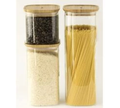 Boîte De Conservation Carrée - En Verre Et Bambou 800ml - PEBBLY 5 Boîte De Conservation Carrée - En Verre Et Bambou 800ml - PEBBLY -Cafe Lux Magasin pebbly boite