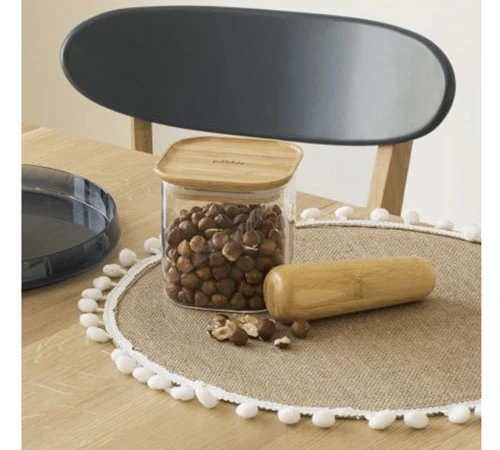 Boîte De Conservation Carrée - En Verre Et Bambou 800ml - PEBBLY 2 Boîte De Conservation Carrée - En Verre Et Bambou 800ml - PEBBLY – Image 2