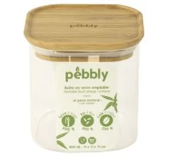 Boîte De Conservation Carrée - En Verre Et Bambou 800ml - PEBBLY