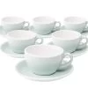 6 Tasses Cappuccino Et Sous-tasses Egg 20 Cl River Blue - Loveramics