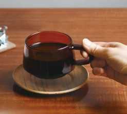 Tasse + Sous Tasses - KINTO - 27 Cl Ambre -Cafe Lux Magasin s1