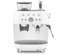 Machine Expresso SMEG EGF03WHEU Blanche Années 50 Avec Moulin Intégré