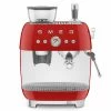 Machine Expresso SMEG EGF03RDEU Rouge Années 50 Avec Moulin Intégré