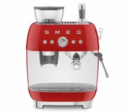 Machine Expresso SMEG EGF03RDEU Rouge Années 50 Avec Moulin Intégré