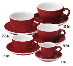 6 Tasses Café Latte Et Sous-tasses Egg 30 Cl Rouge - Loveramics -Cafe Lux Magasin taille egg 4