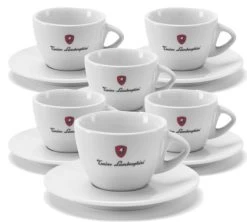 Lot De 6 Tasses Et Sous Tasses Blanches Tonino Lamborghini