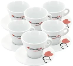Lot De 6 Tasses Et Sous-tasses Cappuccino 15 Cl - Cosmaï Caffè