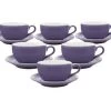 Tasses - ORIGAMI - Tasses Et Sous Tasses Latte Bowl Violet 25cl X6