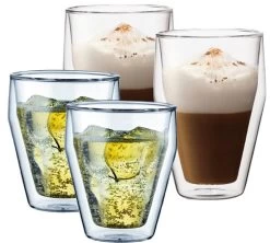 Verres Double Paroi BODUM - Titlis 25 + 35cl -Cafe Lux Magasin tutlispack4 taillesdif 1